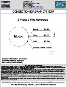 230VAC三线可逆三相齿轮电机和电机0741007的连接图