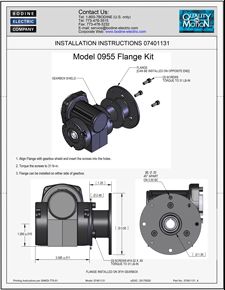 ACC - 07401131型号0955法兰安装工具包安装说明3 f / H型齿轮电动机