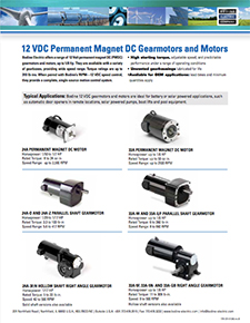 特殊订单12 VDC PMDC齿轮电机、电机和控制装置