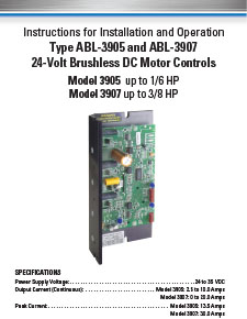 提单- 07400185。H -评级模型3907 - 24伏直流电直流无刷控制底盘、低压(HP) 3/8