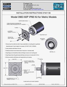 ACC - 07401136型号0963 ip - 66法兰密封工具包安装说明60 p型齿轮电动机(公制)