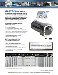 42A5-FX高性能PMDC齿轮马达90/130 VDC或12/24 VDC