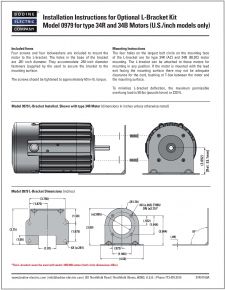 ACC - 07401160型号0979 L-Bracket安装说明34 r和34 b型齿轮电动机(美国模型/英寸)