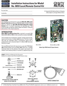 ACC - 07400141。B - 0893型本地/远程开关设备为波定FPM速度控制——用户指令