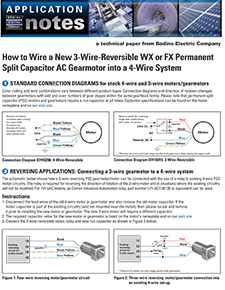 REF /连接-如何连接3-Wire-Reversible WX或外汇(永久分裂电容)齿轮电动机四线系统