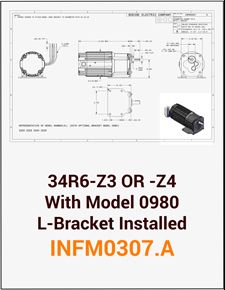 ACC - 34 r6-z3或Z4齿轮电动机模型0980 L-Bracket INFM0307.A安装