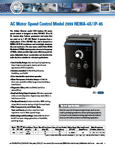 型号2999-NEMA-4X Pacesetter交流电机速度控制