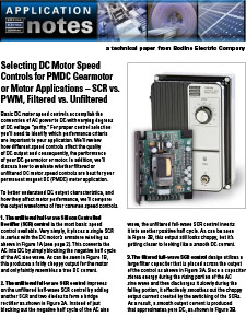 为PMDC齿轮电机选择直流电机速度控制